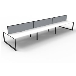 Rapidline Deluxe Infinity Desk Loop Leg Double Sided + Screen 6 Person 5400mmW White/Black