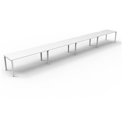 Rapidline Deluxe Infinity Desk Profile Leg Single Sided 4 Person 7200mmW White/White