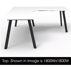 Rapidline Eternity Corner Workstation 1800/1500W x 750D x 730mmH White/ Black
