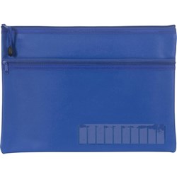 Celco Pencil Case Name Twin Zip Large 350 x 180mm Blue