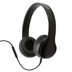 Moki Flip Headphones With Removable 3.5mm Audio Cable And In-line Microphone Black