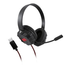Shintaro Rugged Kids Headset With Boom Microphone And USB-C Connector Black