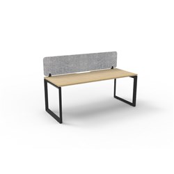 Rapidline Deluxe Infinity Desk Loop Leg Single Sided + Grey Eco Screen 1800Wx730mmH Oak/Bl