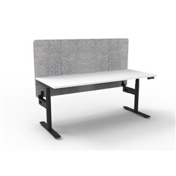 Rapidline Halo+ Single Sided Workstation + Grey Eco Screen 1800Wx750Dx620-1270mmH Wht/Blk