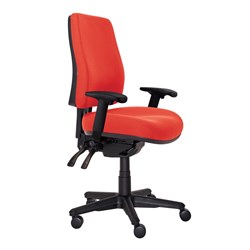 Buro Roma High Back Task Chair With Arms With Seat Slide Fabric Seat And Back Red