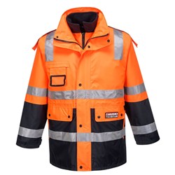 Huski Venture Hi-Vis 4-in-1 Contrast Jacket 4XL Orange And Navy