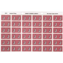 Avery Alphabet Coding Label J Side Tab 25x38mm Mauve Pack Of 180