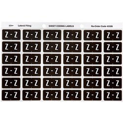 Avery Alphabet Coding Label Z Side Tab 25x38mm Grey Pack Of 180