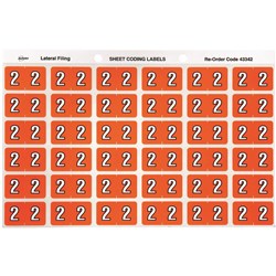 Avery Numeric Coding Label 2 Side Tab 25x38mm Orange Pack Of 180