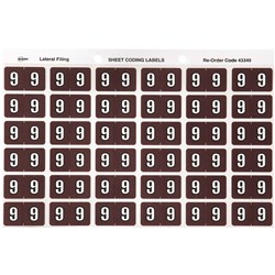 Avery Numeric Coding Label 9 Side Tab 25x38mm Brown Pack Of 180
