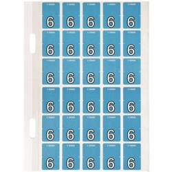 Avery Numeric Coding Label 6 Top Tab 20x30mm Blue Pack Of 150