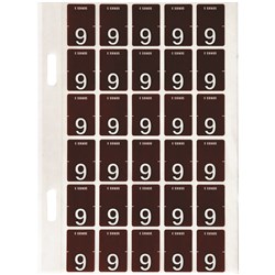 Avery Numeric Coding Label 9 Top Tab 20x30mm Brown Pack Of 150