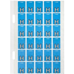 Avery Alphabet Coding Label H Top Tab 20x30mm Blue Pack Of 150