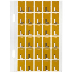 Avery Alphabet Coding Label L Top Tab 20x30mm Mustard Pack Of 150