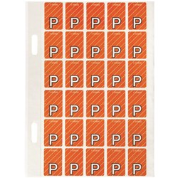 Avery Alphabet Coding Label P Top Tab 20x30mm Dark Orange Pack Of 150