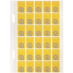 Avery Alphabet Coding Label Q Top Tab 20x30mm Yellow Pack Of 150