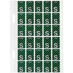 Avery Alphabet Coding Label S Top Tab 20x30mm Dark Green Pack Of 150