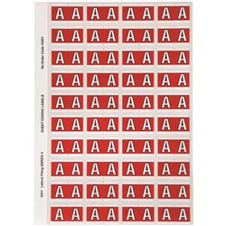 Avery Alphabet Coding Label A Side Tab 25x42mm Red Pack Of 240