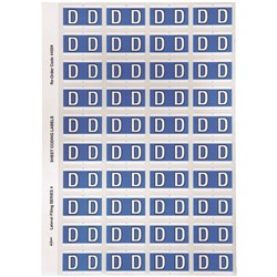 Avery Alphabet Coding Label D Side Tab 25x42mm Blue Pack Of 240