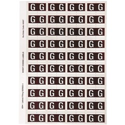 Avery Alphabet Coding Label G Side Tab 25x42mm Brown Pack Of 240