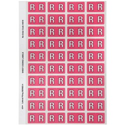 Avery Alphabet Coding Label R Side Tab 25x42mm Pink Pack Of 240