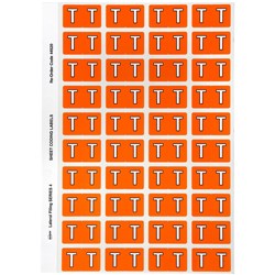 Avery Alphabet Coding Label T Side Tab 25x42mm Orange Pack Of 240