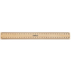 Celco Polished Metal Edge Wooden Ruler 30cm