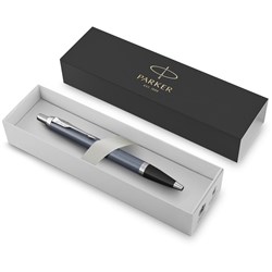 Parker IM Ballpoint Pen Blue Chrome Trim With Giftbox  Blue Refill