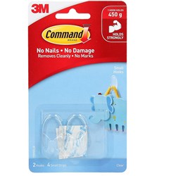 Command 17092CLR Clear Hook Small Hooks Clear Pack of 2