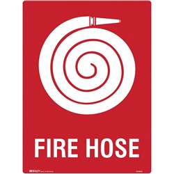 Brady Fire Sign Fire Hose 450W x 600mmH Polypropylene White/Red