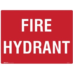Brady Fire Sign Fire Hydrant 600W x 450mmH Metal White/Red