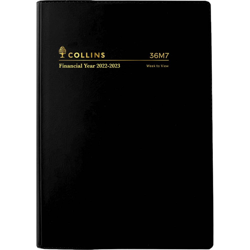 Collins Financial Year Diary A6 Week To View Black Vinyl