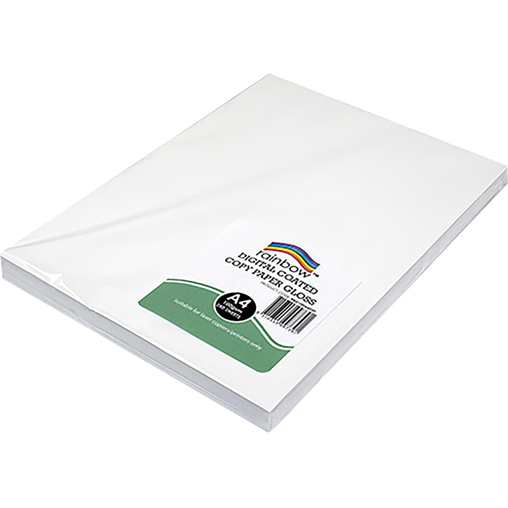 Rainbow Premium Digital Copy Paper Gloss A4 100gsm White Pack of 250 Sheets