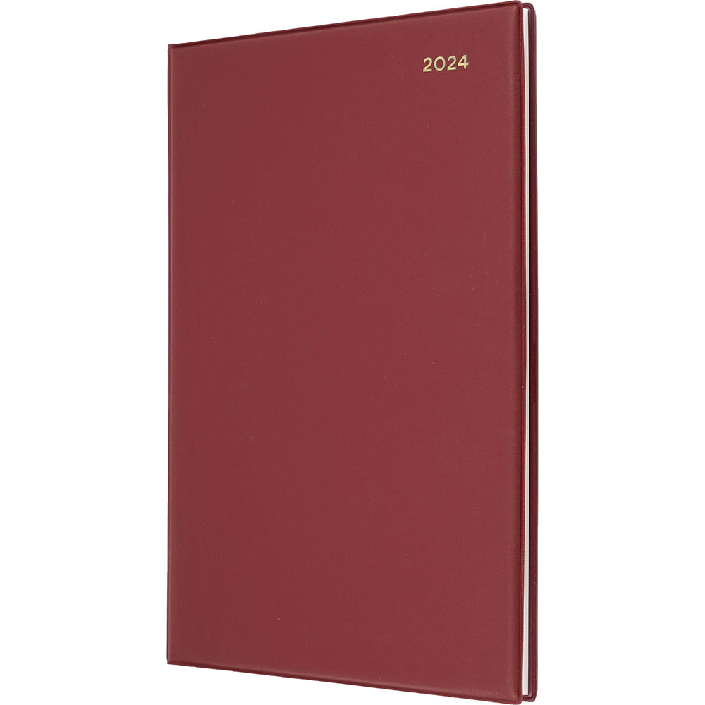 Collins Belmont Desk Diary A4 Week To View Burgundy