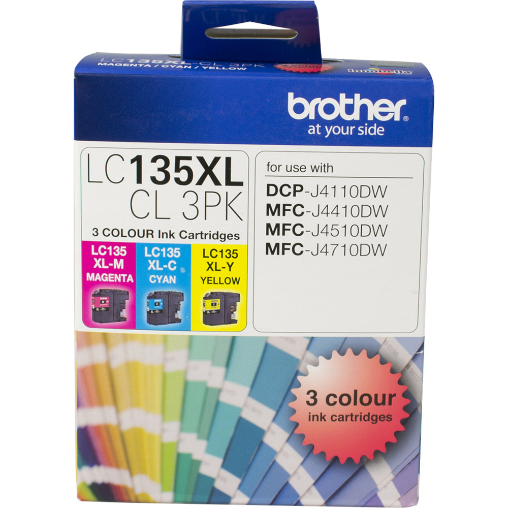 Brother LC-135XLCL Ink Cartridge High Yield Colour Value Pack CMY