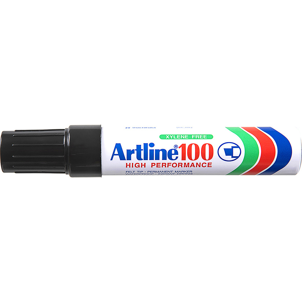 Artline 100 Jumbo Permanent Marker Chisel 12mm Black