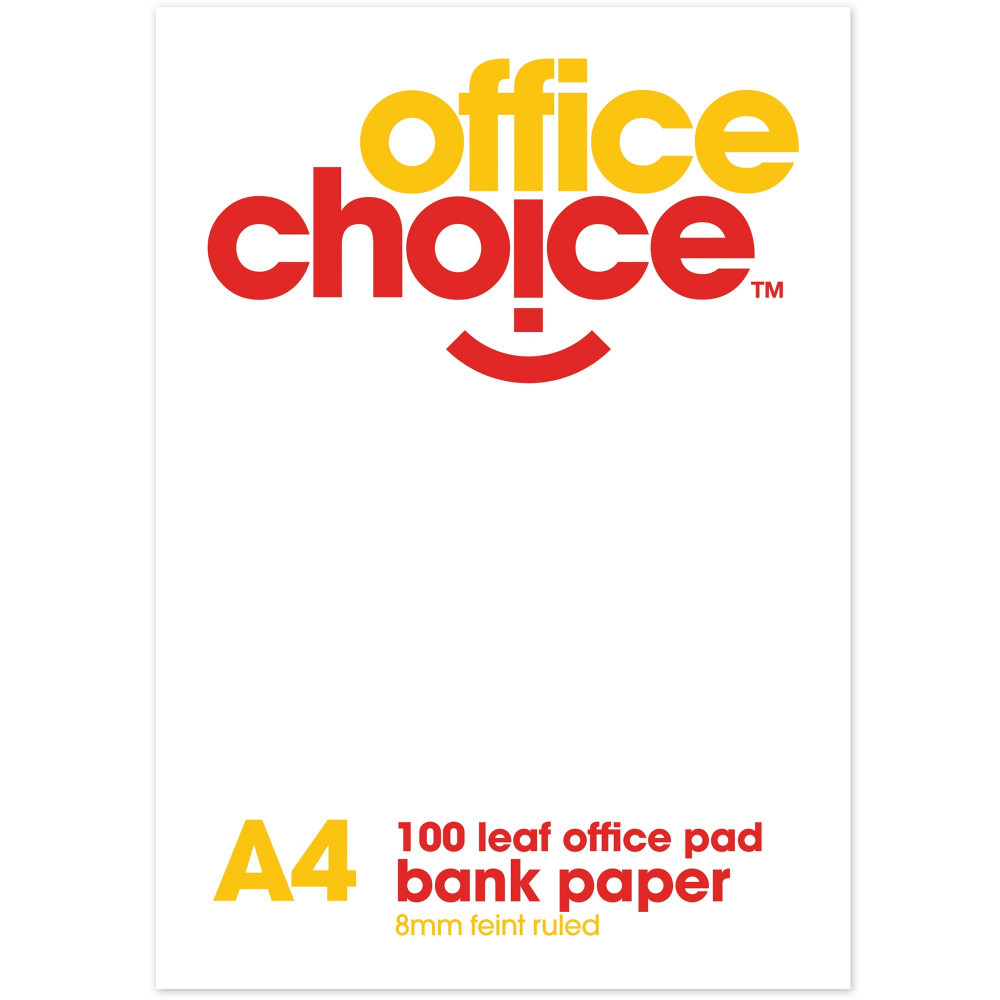OFFICE CHOICE OFFICE PAD A4 100lf Bank Ruled 60gsm 120555