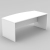 OM Bow Front Desk 1800W x 750-900D x 720mmH All White