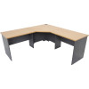 OM 3 Piece Corner Desk 1800/1800W x 700D x 720mmH Beech And Charcoal