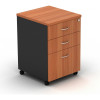 OM Mobile Pedestal 2 Drawer  1 File 468W x 510D x 685mmH Cherry And Charcoal