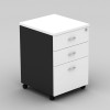OM Mobile Pedestal 2 Drawer  1 File 468W x 510D x 685mmH White And Charcoal