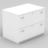 OM Lateral Filing Cabinet 2 Drawer 900W x 600D x 720mmH All White