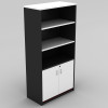 OM Half Door Storage Cupboard 900W x 450D x 1800mmH White And Charcoal