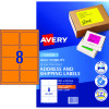 Avery High Visibility Shipping Laser Label Orange L7165FO 99.1x67.7mm 8UP 200 Labels