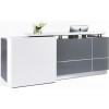 Calvin Reception Counter 2500W x 950D x 1150mmH Metallic Grey And Matte White