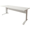 Rapid Span Open Straight Desk 1800Wx700mmD Modesty Panel With White Top & White Steel Frame