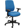 Buro Roma High Back Task Chair 3 Lever With Arms Blue Fabric Seat and Back