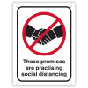Durus Health And Safety Wall Sign Social Distance Premises 225W x 300mmH Poly Black/Red