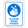 Durus Health And Safety Wall Sign Please Wash Hands 225W x 300mmH Poly Blue And White