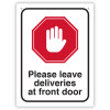 Durus Health And Safety Wall Sign Please Leave Deliveries 225W x 300mmH Poly Black/Red